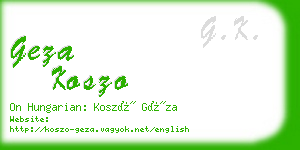 geza koszo business card